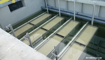 submerged membranes in AeroMem membrane bioreactor